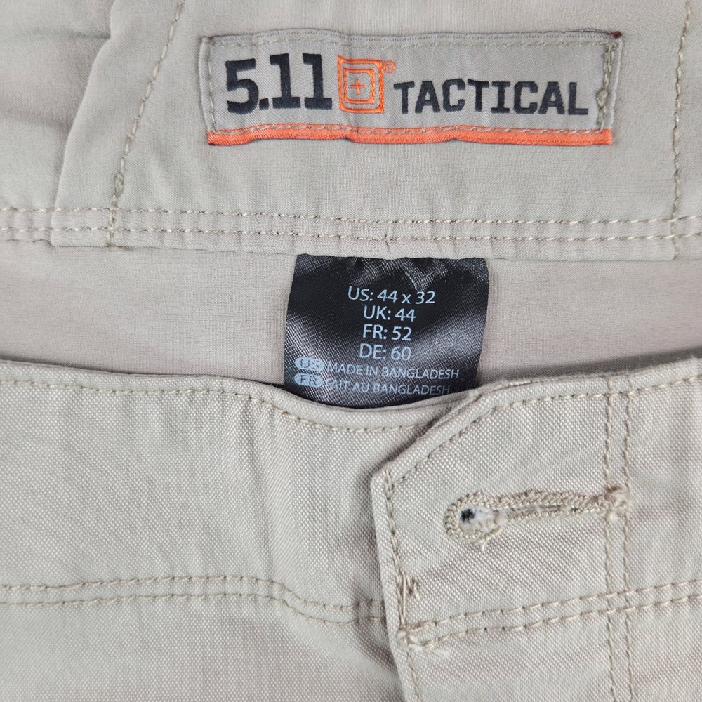 5.11 Tactical Mens Khaki Tan‎ Cargo Work Pants 44x32 Straight Leg Outdoor Hiking